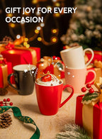 Sweese Porcelain Coffee Mugs - 16 Ounce (Top to the Rim) for Coffee, Latte, Tea, Cocoa, Set of 4, Red