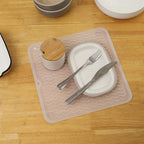 MicoYang Silicone Dish Drying Mat for Multiple Usage,Easy clean,Eco-friendly,Heat-resistant Silicone Mat for Kitchen Counter or Sink,Refrigerator or Drawer liner Translucent M 12 inches x 12 inches