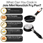 Joie Mini Egg Frying Pan, Small Nonstick Skillet, Heat-Resistant Handle, Perfect Breakfast for One, Ideal for Egg Sandwiches and Pancakes, 4.5 Inch, BPA-Free, PFOA-Free