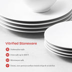 Eater x Zwiesel Fortessa Tempus Stoneware, 16 Piece Dinnerware Set (Service for 4), Linen