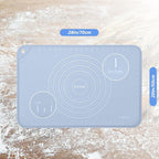 Silicone Pastry Mat 28"*20" Extra Thick Non Stick Baking Mat Food Grade Silicone Dough Rolling Bake Mat with Edge Heightening Blue