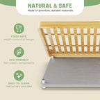NIUM Stone Drying Mat for Kitchen Counter & Bamboo Rack - 16″x12″ - Diatomaceous Earth Dish drying mat Ultra Absorbent & Fast Drying - EcoFriendly with Non-Slip Pads & Anti-Moisture Design