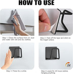 Luckyiren Adhesive Sponge Holder for Kitchen Sink, SUS304 Stainless Steel Scrubber Hanger Caddy Accessories Storage Rack Stand for Scratch Scrub Dishcloth Dishrag Exfoliator Strainer Stopper