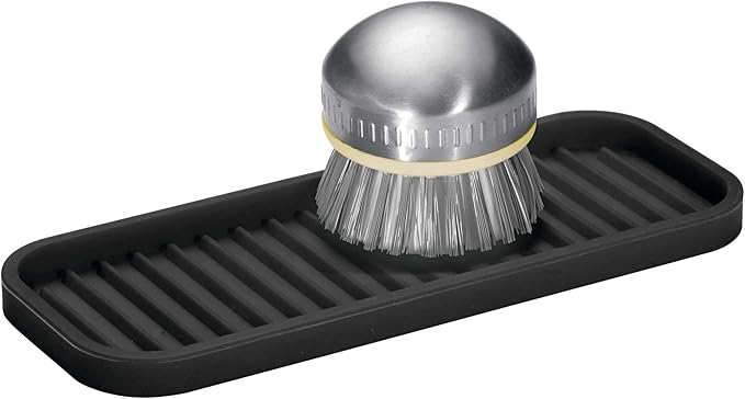 iDesign Silicone Kitchen Sink Tray for Countertops - Black