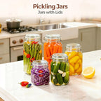 ComSaf 3-Pack 78oz Large Square Glass Jars, Airtight Canisters for Bulk Food Storage, Space-Saving Containers for approx. 4lb of Sugar, Coffee & Pantry Organization, Wide Mouth Design