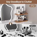 Bathroom Counter Organizer,Bathroom Shelf Organizers & Sink Organizer,Vanity Organizers,Storage Skincare,Makeup,Perfume,Spices,Coffee Station,for Corner,Dresser,Kitchen,Adjustable Height(2Tier)