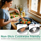 Wooden Spoons for Cooking, Teak Wood Kitchen Utensil Set, Premium Handmade Wooden Utensils for Nonstick Cookware, Heat Resistant, Smooth Finish, Comfortable Grip, 6 Piece