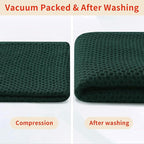 Homaxy 100% Cotton Waffle Weave Kitchen Dish Towels, Ultra Soft Absorbent Quick Drying Cleaning Towel, 13 x 28 Inches, 6-Pack, Blackish Green