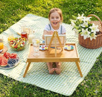 Bamboo Bed Tray Table with Foldable Legs, Breakfast Tray for Sofa, Bed, Eating, Working, Used As Laptop Desk Snack Tray by Pipishell