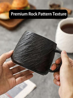 Ceramic Rock-Textured Coffee Mugs Gift Set, 17 oz Mug Set of 4, Large Capacity Coffee Cup Set Tea Cup tazas para café Big Stoneware Mug for Latte, Hot Chocolate, Cocoa, Cappuccino