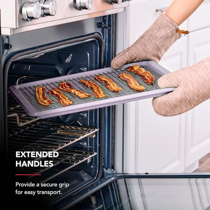 KitchenAid 13 x 18-In Nonstick Swiss Engineered Aluminized Steel Baking Sheet, Dishwasher Safe, Wildflower