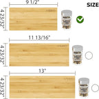 AMBIRD Bamboo Spice Drawer Organizer with Non-slip Mat,4 Tier Jar Spice Rack Tray 9.5'',Seasoning Organizer for Kitchen,Cabinet,Drawers,Countertop