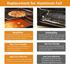 UBeesize 4 Pack XL Thickened Copper Oven Liners for Bottom of Oven, Reusable 17x25 Inch Heavy Duty Non Stick Teflon Oven Mats BPA & PFOA Free, Fit Electric Gas Toaster Convection Ovens Grills