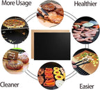 RENOOK Grill Mats for Outdoor Grill, Set of 6 （3 Black+3 Copper）Grill Mat for Gas Grill, Non-Stick Sheets for Grilling, 15.75 X 13 Inch