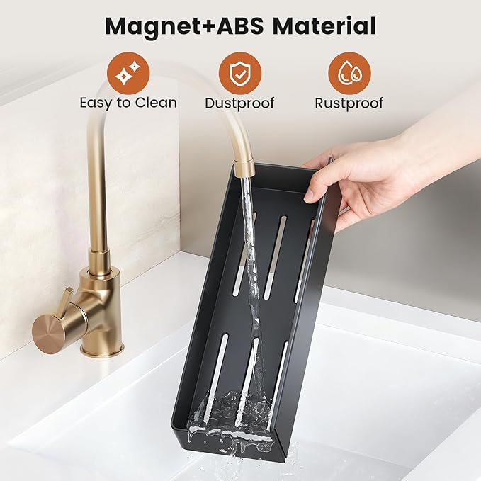 Magnetic Spice Rack for Refrigerator,4 Pack Magnetic Shelf,Fridge Magnet Organizer with Paper Towel Holder and Utensils Racks,Fridge Organizers and Storage Black(4 Pack)