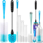 Holikme Bottle Brush Tube Cleaning Lab Set with Long Handle, Cup Cleaner for Washing Narrow Neck Beer Wine Decanter Pipes Lids Sinks Cap Covers, Green