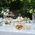 2 Pack of Plastic Square Dessert Cupcake Stand, 3 Tier Cup Cake Holder Tower for Tea Party/Birthday/Wedding, Plastic Tiered Serving Tray (White)