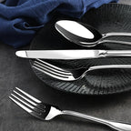 Silverware Set for 8, Heavy Duty Stainless Steel Cutlery Set with Wide Handles, Mirror Polished Utensils Spoons and Forks Set for Kitchen，Dishwasher Safe (Silver, 40 Pieces for 8)
