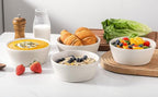 UBEE Ceramic Soup Bowls Set of 4, 6.3 inch Cereal Bowls, Microwave Safe Serving Bowls for Oatmeal, Soup, Pasta, Ramen, Dessert, Fruit, For Breakfast, Lunch and Dinner, White