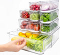 8 Pack Refrigerator Organizers, Clear Pull-out Drawer Container and Organizer Bins with Lids, Stackable Storage Containers for Fruits, Vegetable (Set of 8 (Include Pull Out Drawer))