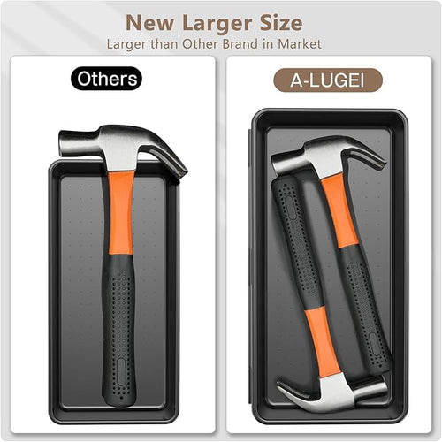 A-LUGEI【𝟰𝟲𝗣𝗖𝗦 & 5 Size】Tool Box Organizer Tray Divider Set, 【Black】 Bathroom Drawer Organizer Bin, Garage Organization and Storage Toolbox Rolling Tool Chest Cart Cabinet WorkBench Small Part