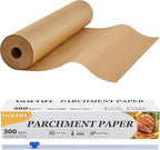 SMARTAKE Parchment Paper Roll for Baking, 15 in x 242 ft, 300 sq.ft, Non-Stick Baking Paper Sheets with Slide Cutter, Heavy Duty Extra Long, for Kitchen Baking Cooking Grilling Steaming, Unbleached