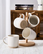 famiware Coffee Mugs Set of 4, Milkyway 13 oz Mug Set, Ceramic Cup Set with Handle for Coffee, Tea, Cocoa, Milk, Matte White (Pack of 2)