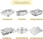 TeamFar Stainless Steel Bakeware Set of 11, Toaster Oven Baking Pan Set, Lasagna Pan, Square & Round Cake Pan, Loaf Pan & Muffin Pan, Healthy & Heavy Duty, Dishwasher Safe & Smooth