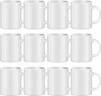 TANGLONG Sublimation Mugs Blank, Tazas Para Sublimacion, White Ceramic Sublimation Cups, Bulk Mugs for Coffee, Tea, Latte, Soup, Milk, Hot Cocoa 11 oz Set of 12