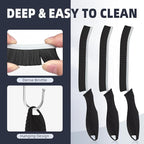 FOOGWEE Hard Bristle Crevice Cleaning Brush - Home Cleaning Tools, Multi-Purpose Crevice Supplies for Kitchen, Bathroom, Toilet, Window, Vehicle, Faucets, Grout, Home (6, Black)
