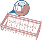 Pink Dish Rack - Small Dish Drying Rack for Limitied Kitchen Counter, Narrow Stainless Steel Dish Drainer w Tray, Cutlery Holder, Cute Kitchen Appliances Organizer for A Lovely You