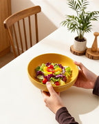 Metflavor Pasta Bowls Set of 8, 34oz Speckled Ceramic Bowls Set for Serving Salad, Pasta, Soup, Dinner, 8" Wide and Deep Bowls, Dishwasher & Microwave Safe, Matte Terracotta Base (Ginger Yellow)