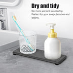 3PCS Stone Drying Tray, Water Absorbing Stone Tray for Sink, Stones Soap Trays, Fast Dry Diatomite Stones Mat,Used for Hand Soaps,Sponge,Toothbrush Holder in Bathroom Counter and Kitchen Sinks