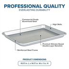 Viking Premium 13-Inch Nonstick Baking Sheet Pan, Made without PFAS, Heavy Gauge Aluminized Steel Cookie Sheet with Reinforced Iron Frame, Oven Safe to 475F