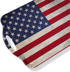 Serving Tray Decorative Tray with Handles Multi-Purpose Rectangular Serving Trays for Restaurant, Parties, Coffee Table, Kitchen - American Flag