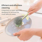 Vigar Florganic Daisy-Shaped Dish Brush, a Dish Brush with Handle, and a Dish Brush with Stand for Pot Scrubber, Kitchen Dishes, and Sink Cleaning