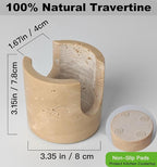 Natural Travertine Stone Sponge Holder, Compact Upright Sink Organizer for Kitchen & Bathroom Countertops, Porous Stone Design Supports Everyday Drying, Minimal Decor, Beige