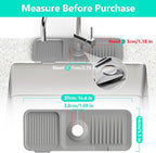 14.6'' Faucet Mat for Kitchen Sink [5°Slope Fast Self-draining] Kitchen Sink Splash Guard Silicone Kitchen Sink Faucet Mat Splash Guard for Kitchen Sink Area Tidy Splash Faucet Guard Draining Mat