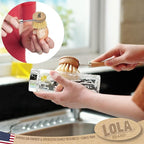 LOLA -The Original - Tampico Vegetable & Dish Brush, Sustainable Wood Ergonomic Handle w/Tampico Fiber Bristles, 1 Count