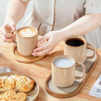 vancasso Coffee Mugs Set of 6, 12 Oz Ceramic Coffee Cups with Handle, Ceramic Unique Glaze Coffee Cup for Cappuccino, Latte, Tea, Cocoa, Dishwasher & Microwave Safe Gift Sets, Brown, Series PLAYA