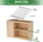 PAKETA 4 Pack Expandable Pull Out Cabinet Organizer, 21'' Deep Pull Out Drawers for Cabinet, Upgrade 3 Slide Rails Sliding Drawers for Cabinets with Adhesive Nano Film (White, 21"D X 9-14"W)