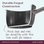 Anolon Accolade Forged Hard Anodized Nonstick Deep Frying Pan / Skillet with Helper Handle and Lid, 12 Inch - Moonstone Gray