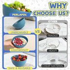 26 OZ Wheat Straw Bowls Set of 6, Reusable Plastic Kitchen Bowls, Unbreakable Bowls Set for Cereal, Salad, Snack, Soup, Ideal for Indoor & Outdoor, Microwave & Dishwasher Safe, Blue