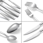 Silverware Set 20-Piece Stainless Steel Flatware Set for 4 Cutlery Utensil Sets Includes Forks Spoons Knives for Home Restaurant Hotel