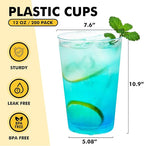 RACETOP 12oz Clear Plastic Cups, 100 Pack Disposable Party Cup, Heavy Duty Disposable Glasses, Disposable Cups for Party, Thanksgiving, Wine Taesting, Birthday and Christmas.
