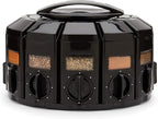 Kitchen Art Spice Rack Select-A-Spice Auto-Measure Carousel 12 Compartments Black 8.75 x 8.75 x 6 inches