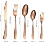 Hammered Flatware Set Copper/Rose Gold Silverware 20 Piece Stainless Steel Service for 4 Forks Knives Spoons Heavy Thickened Handle Elegant Modern Design Kitchen Use Festival Parties