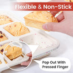 CAKETIME Silicone Mini Loaf Pan with Metal Frame, Mini Bread Loaf Pan 12 Cups for Baking Bread, Brownie, Cornbread, Cheesecake, Soap Nonstick (1 Pack)