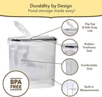 Simply Gourmet Airtight Cereal Containers with Lids – 3 Piece Tall Kitchen Pantry Organization Set, BPA-Free Clear Plastic, Pour Spout Lids for Breakfast Cereal, Rice, Flour, Sugar, Snacks