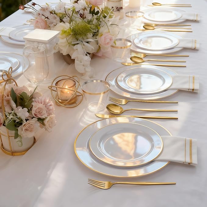 Gold Silverware Set for 8, 40 Pcs Food-Grade Stainless Steel Forks and Spoons Titanium-Coated Flatware Set Cutlery Utensil Set for Kitchen, Home, Restautant